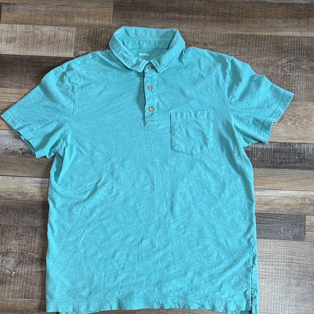 Sonoma Aqua Short Sleeve Pocket Polo